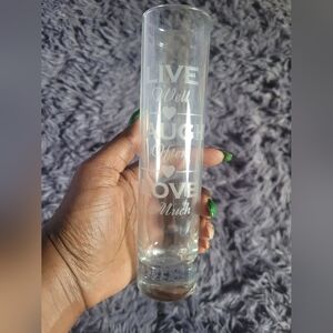 Clear Drinking Glass with Inspirational Text Set Of 4